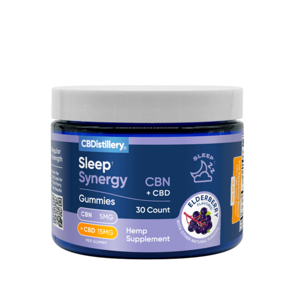 TEST-CBDistillery Sleep Synergy Gummies - 5mg CBN + 15mg CBD - Elderberry - 30ct